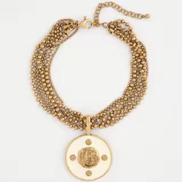 NWT CHICO'S White Enamel Pendant Necklace. - Picture 1 of 3